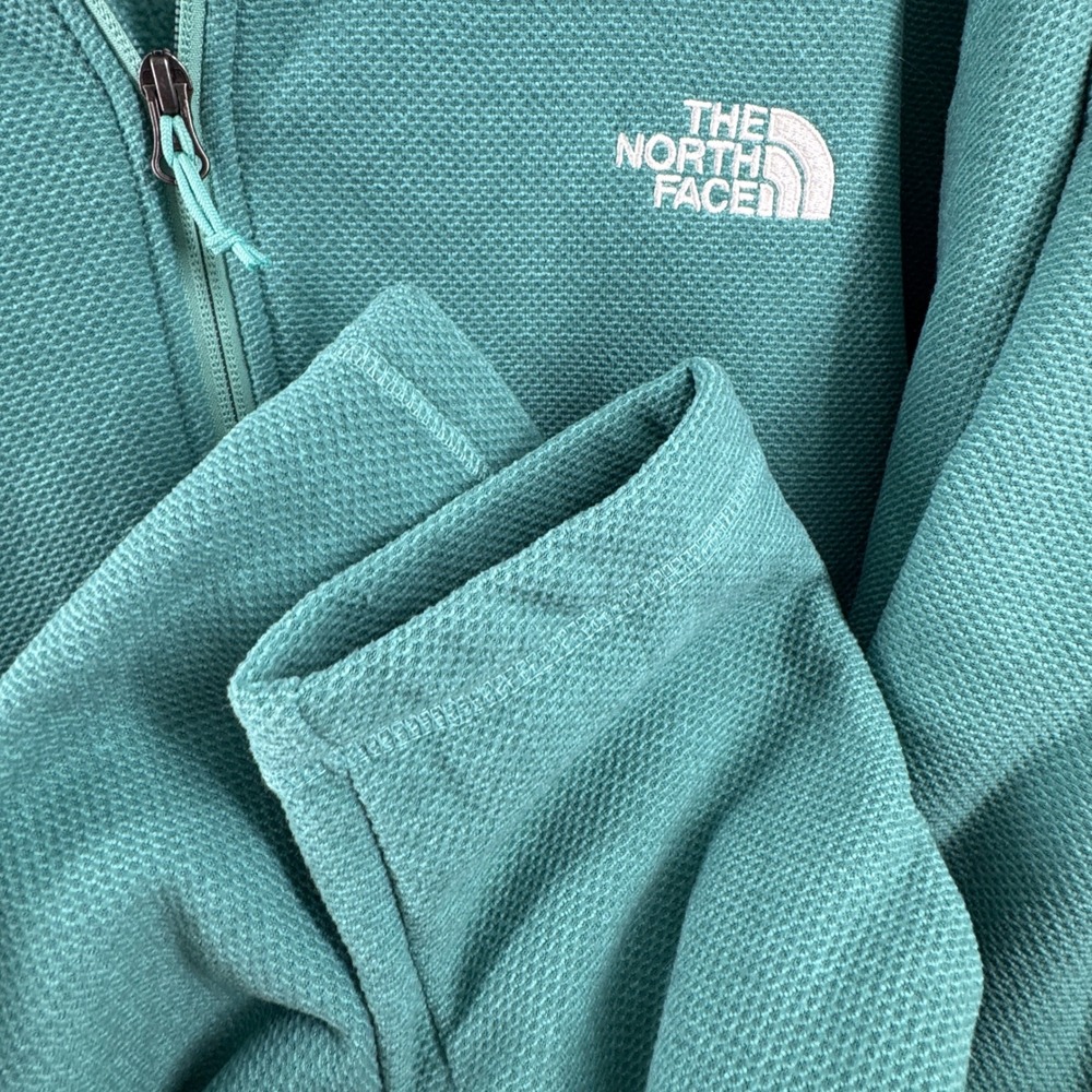 The North Face Quarter Zip Pullover Mens XXL Teal Fleece Outdoor Sweater - Picture 4 of 7
